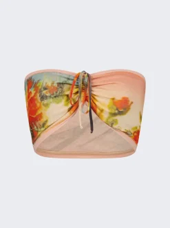 Jean Paul Gaultier Flowers Bandeau Top Printed Patchwork