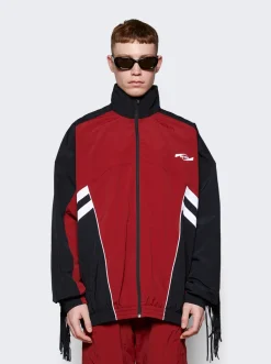 Martine Rose Fringe Track Jacket Burgundy
