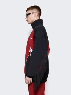 Martine Rose Fringe Track Jacket Burgundy