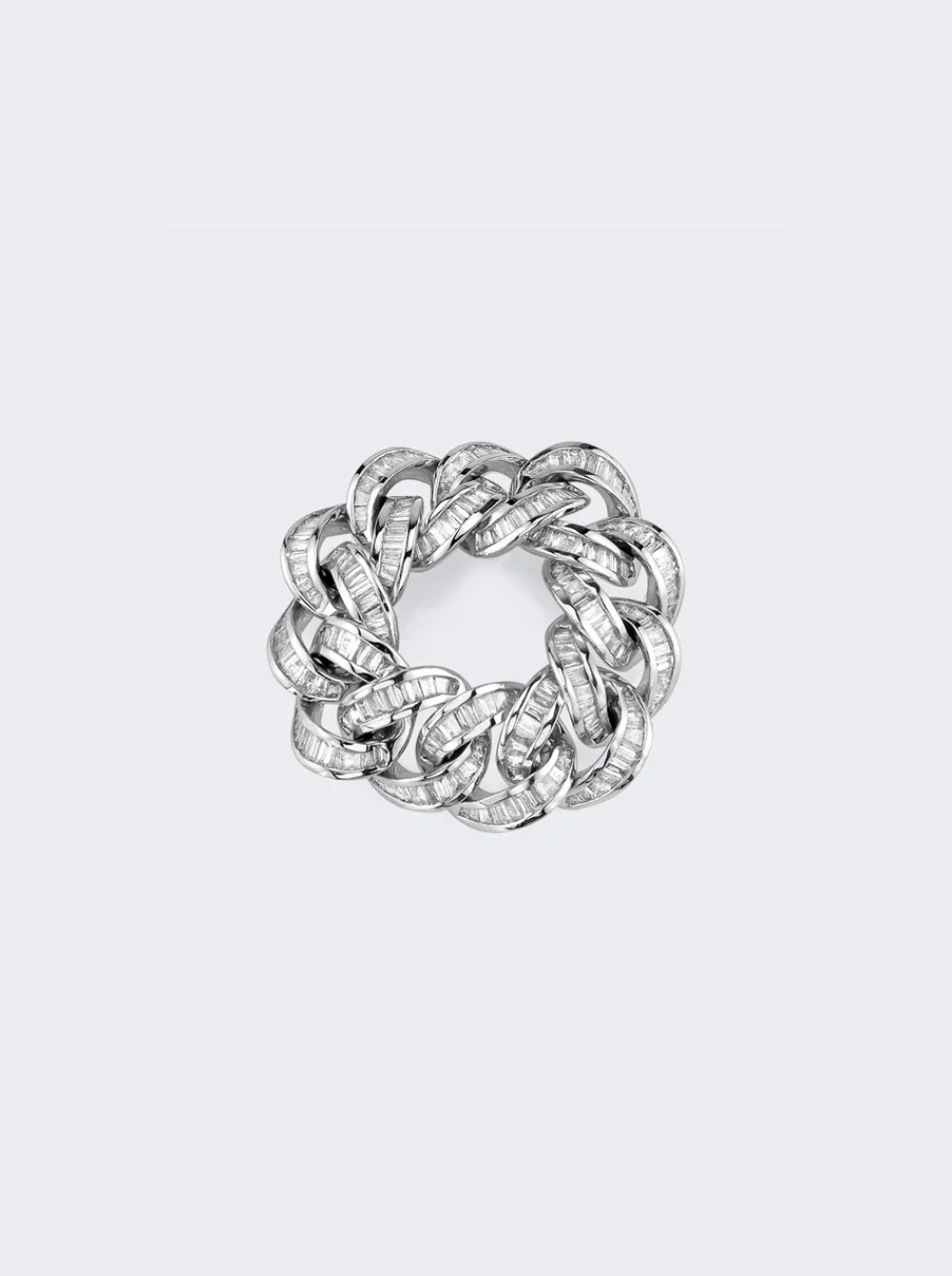 SHAY Full Baguette Diamond Essential Link Ring 18K White Gold