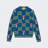 Gucci Gg Cotton Wool Sweater Blue
