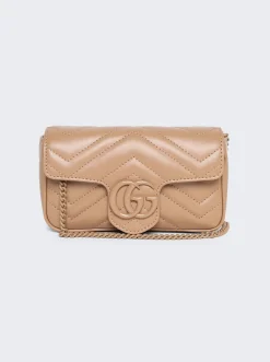 Gucci Gg Marmont Leather Super Mini Bag Camelia