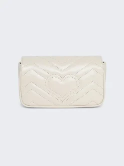 Gucci Gg Marmont Leather Super Mini Bag Mystic White