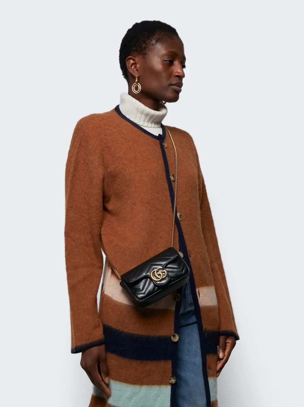 Gucci Gg Marmont Matelasse Leather Super Mini Bag Black