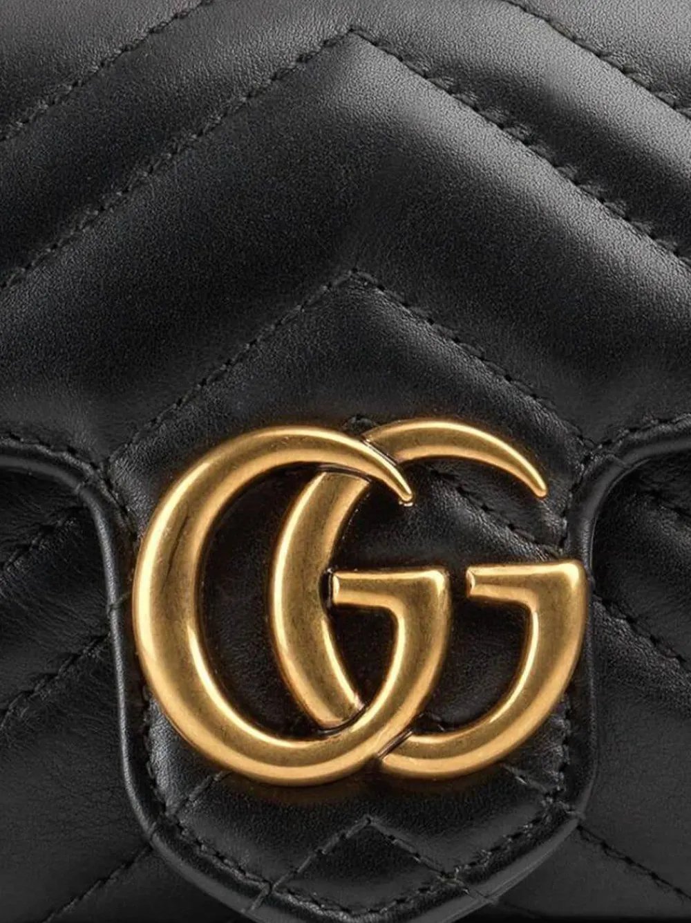 Gucci Gg Marmont Matelasse Leather Super Mini Bag Black
