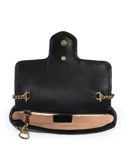 Gucci Gg Marmont Matelasse Leather Super Mini Bag Black