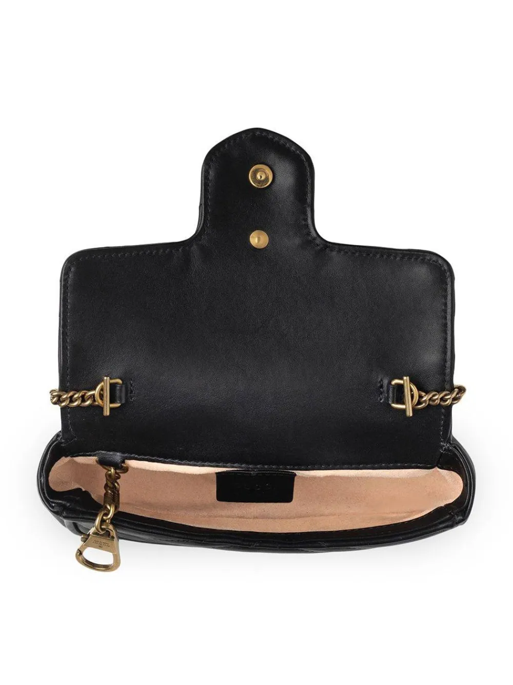 Gucci Gg Marmont Matelasse Leather Super Mini Bag Black