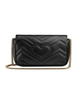 Gucci Gg Marmont Matelasse Leather Super Mini Bag Black