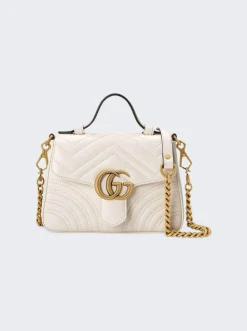 Gucci Gg Marmot Top Handle Bag White