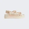 Gucci Gg Sandal With Crystal Logo Light Powder And Skin Rose