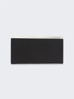 Judith Leiber Grace Satin Clutch Black