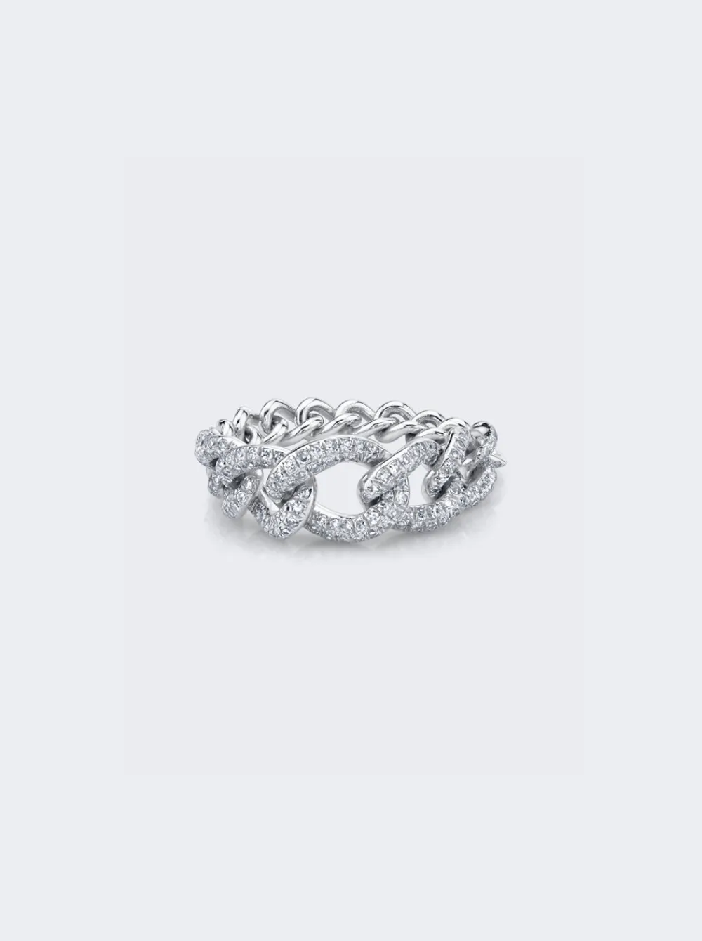 SHAY Gradual Pave Diamond Link Ring 18K White Gold