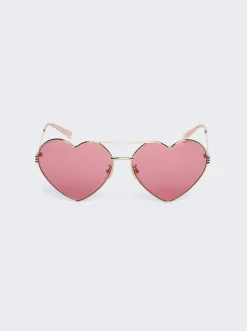 Gucci Heart Shaped Sunglasses Gold