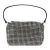 Alexander Wang Heiress Medium Pouch, White Rhinestone Mesh
