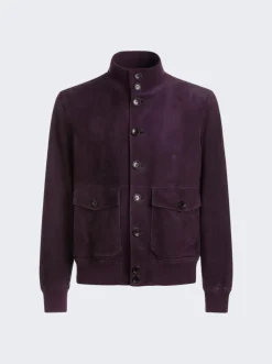 BALLY High Neck Bomber Jacket Orchid Purple
