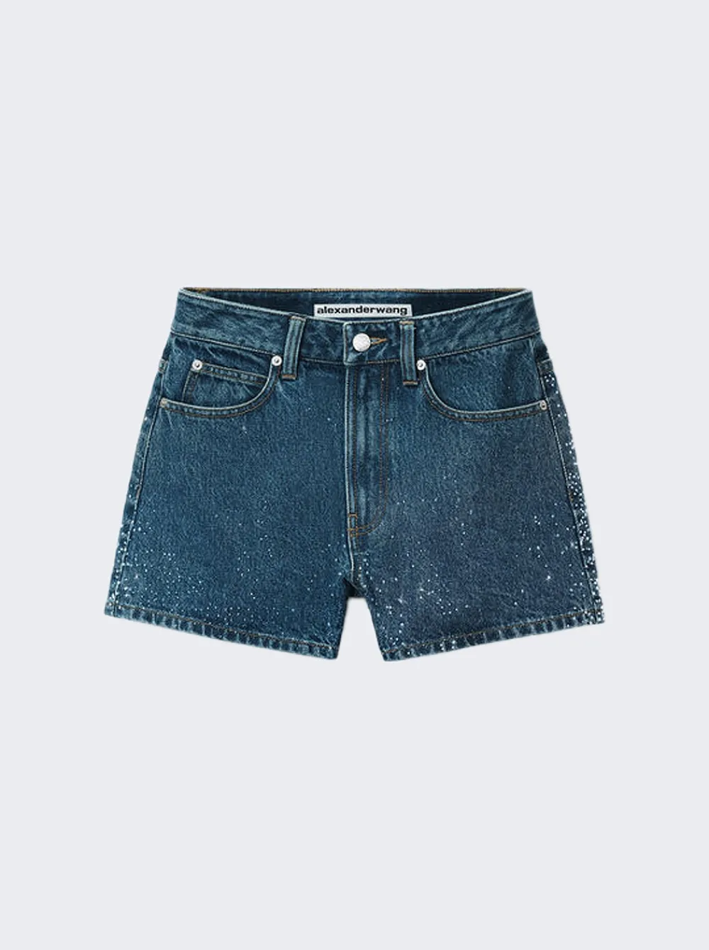 Alexander Wang High Rise Clear Bead Shorts Deep Blue
