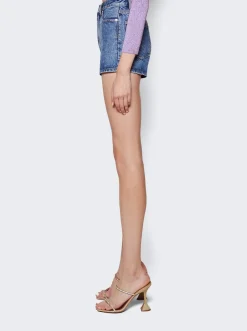 Alexander Wang High Rise Clear Bead Shorts Deep Blue