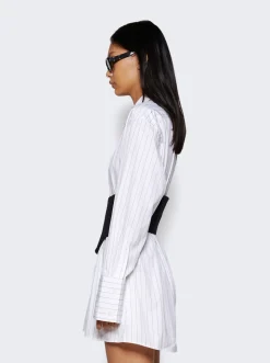 Dion Lee Internal Shirt Corset Dress White And Black