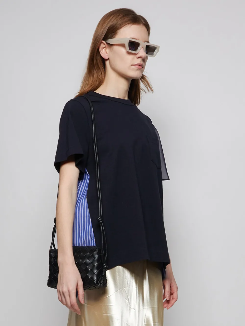 Bottega Veneta Intrecciato Mini Bag Black And Gold