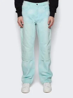 Amiri Jacquard Carpenter Jean Aqua