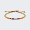 Maor 18K Yellow Gold Mini Rizon Bracelet With Yellow Pattern Beads And White Diamonds