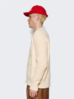 BALLY Knitted Wool Crewneck Sweater Bone