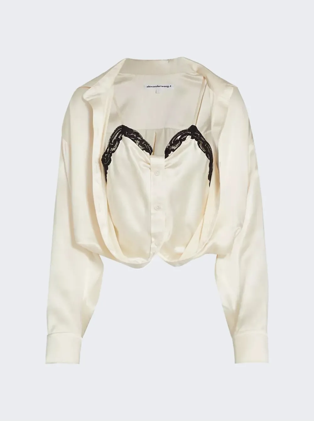 alexanderwang.t Layered Button Down With Integrated Cami Ivory