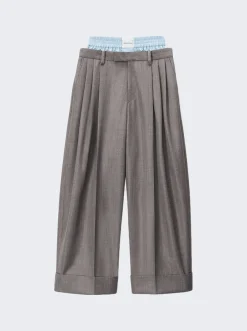 Alexander Wang Layered Tailored Trousers Grey