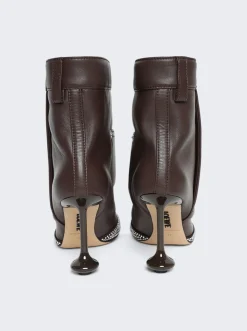 Loewe Leather And Crystal Toy Boot Shitake