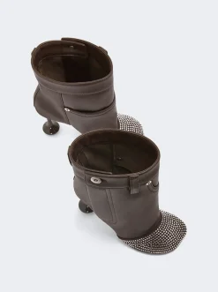 Loewe Leather And Crystal Toy Boot Shitake