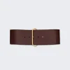Saint Laurent Leather Corset Belt Penny Patch Brown