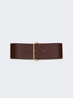 Saint Laurent Leather Corset Belt Penny Patch Brown