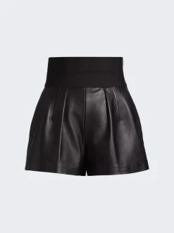 Alexander Wang Leather Safari Shorts Black