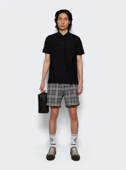 BURBERRY Leather Travel Pouch Black