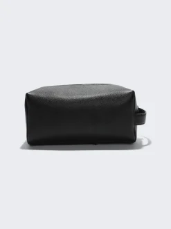 BURBERRY Leather Travel Pouch Black