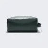 BURBERRY Leather Travel Pouch Dark Viridian Green