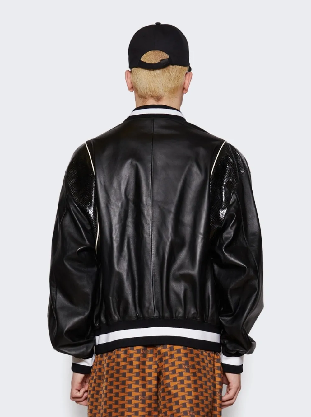 BALLY Letterman Leather Jacket Black