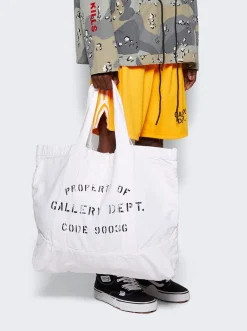 Gallery Dept Logo Print Canvas Tote Bag White