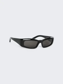 Balenciaga Logo Print Sunglasses Black