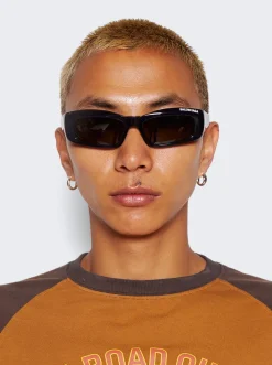 Balenciaga Logo Print Sunglasses Blue