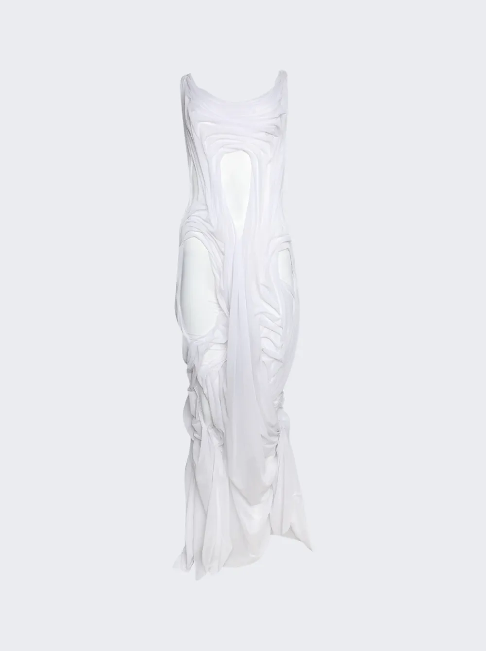 Di Petsa Long Wet Look Dress White