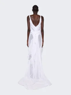 Di Petsa Long Wet Look Dress White
