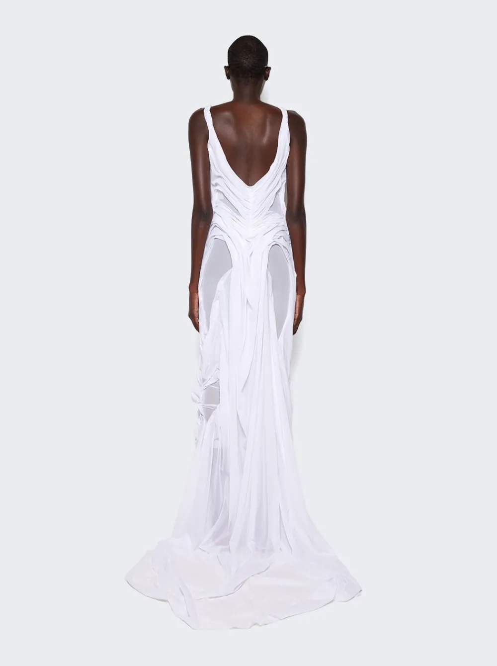 Di Petsa Long Wet Look Dress White