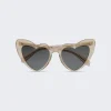 Saint Laurent Loulou Heart Sunglasses Nude