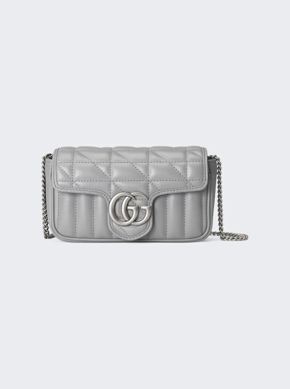 Gucci Love Parade Super Mini Gg Marmont Bag Grey