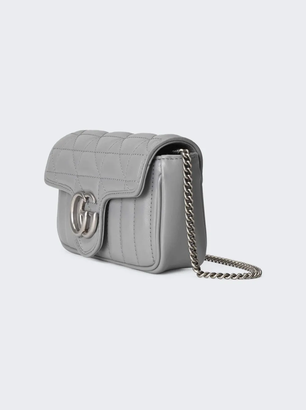Gucci Love Parade Super Mini Gg Marmont Bag Grey