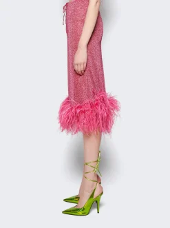 Osu00e9ree Lumiere Plumage Midi Skirt Raspberry