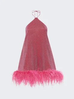 Osu00e9ree Lumiere Plumage Necklace Short Dress Raspberry