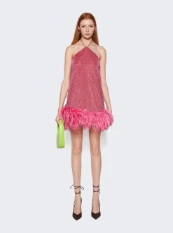 Osu00e9ree Lumiere Plumage Necklace Short Dress Raspberry