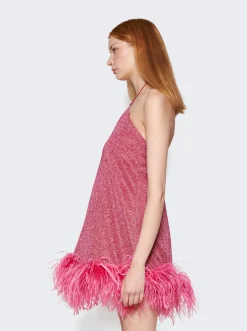 Osu00e9ree Lumiere Plumage Necklace Short Dress Raspberry